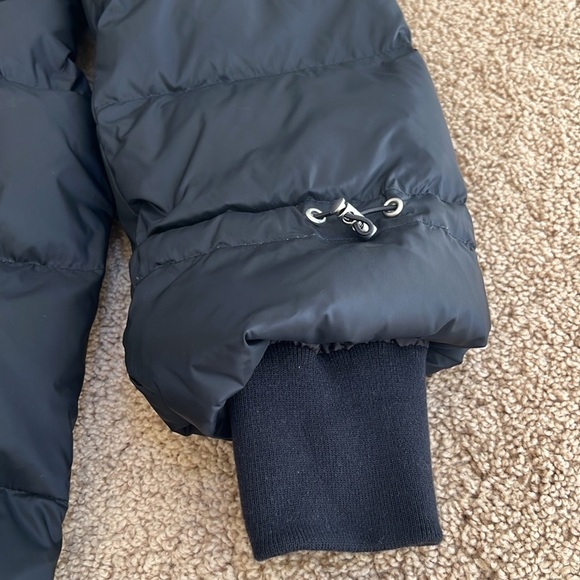 New! Zara basic navy puffer zippered and buttoned snow hoodie jacket. - Picture 13 of 15